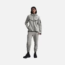 Nike Tech Tam Zip Tünd Boz Qadın Kapşonlu Boz