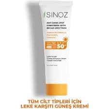 Sinoz Spf 50 Ləkə Əə Yüksək Üz Günəş Kremi 50 ml və Quru Dərilər üçün